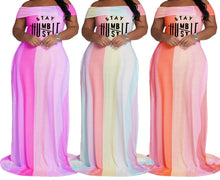 Load image into Gallery viewer, Off Shoulder Color-block Casual Maxi Dress
