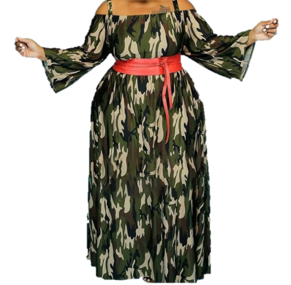 Camouflage Maxi Dress Fittoimpressfashion Camouflage Maxi Dress Fittoimpressfashion