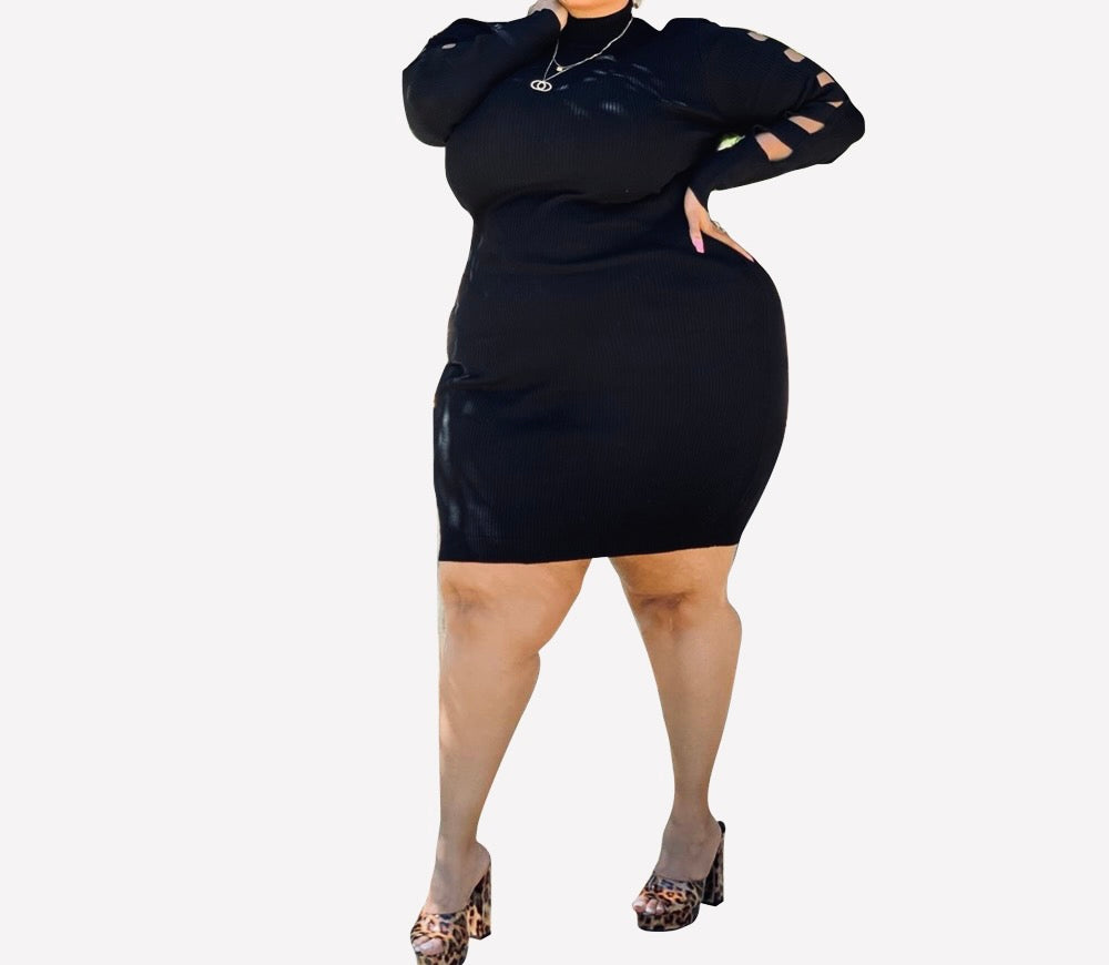 Sexy Long-Sleeve Casual Short Dress